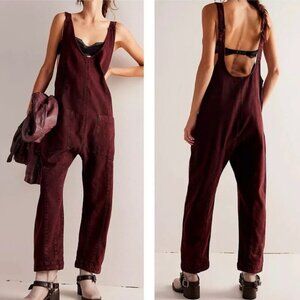 We The Free High Roller Jumpsuit in Cherry Red